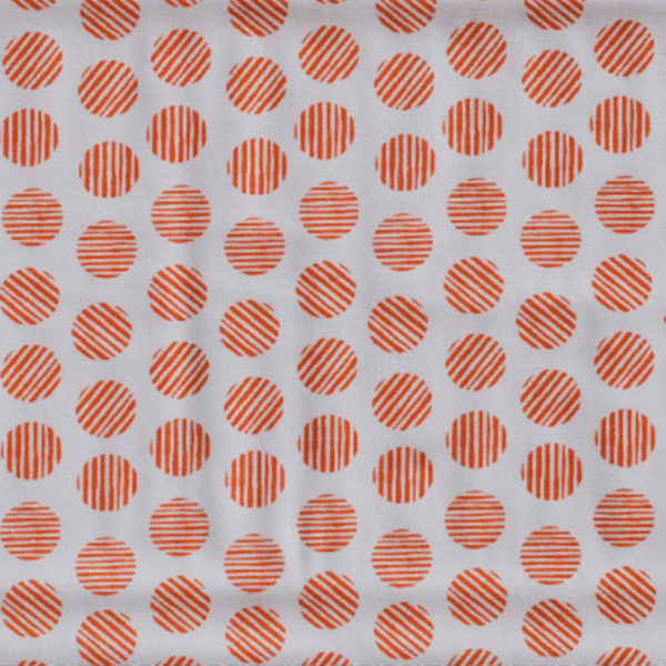 Tela de topos naranjas de BCN Fabrics