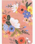 3 cuadernos con bordados florarl de 64 páginas con tinta dorada, de Rifle Paper, color rosa