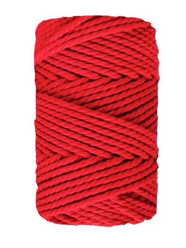 Cono de cuerda de macramé de 3 hilos de algodón y pet, de Casasol en color rojo