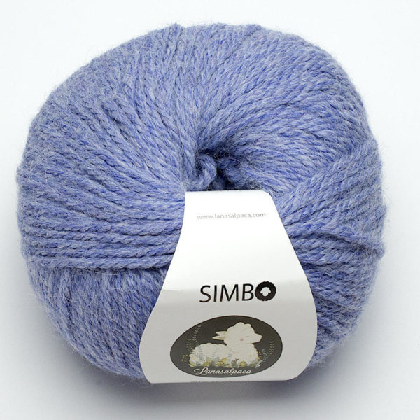Ovillo de lana Simbo 50% Superfine Alpaca y 50% lana de oveja, de Lanasalpaca, color cielo